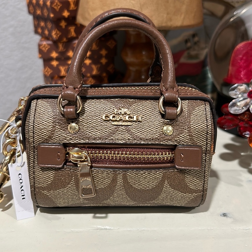NWT Coach Mini Rowan Satchel Bag Charm/Key Fob